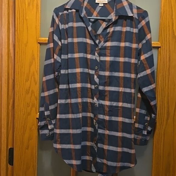 Target Knox Rose Long Sleeve Shirt Top Plaid Button Down small size Nwot - Picture 2 of 12